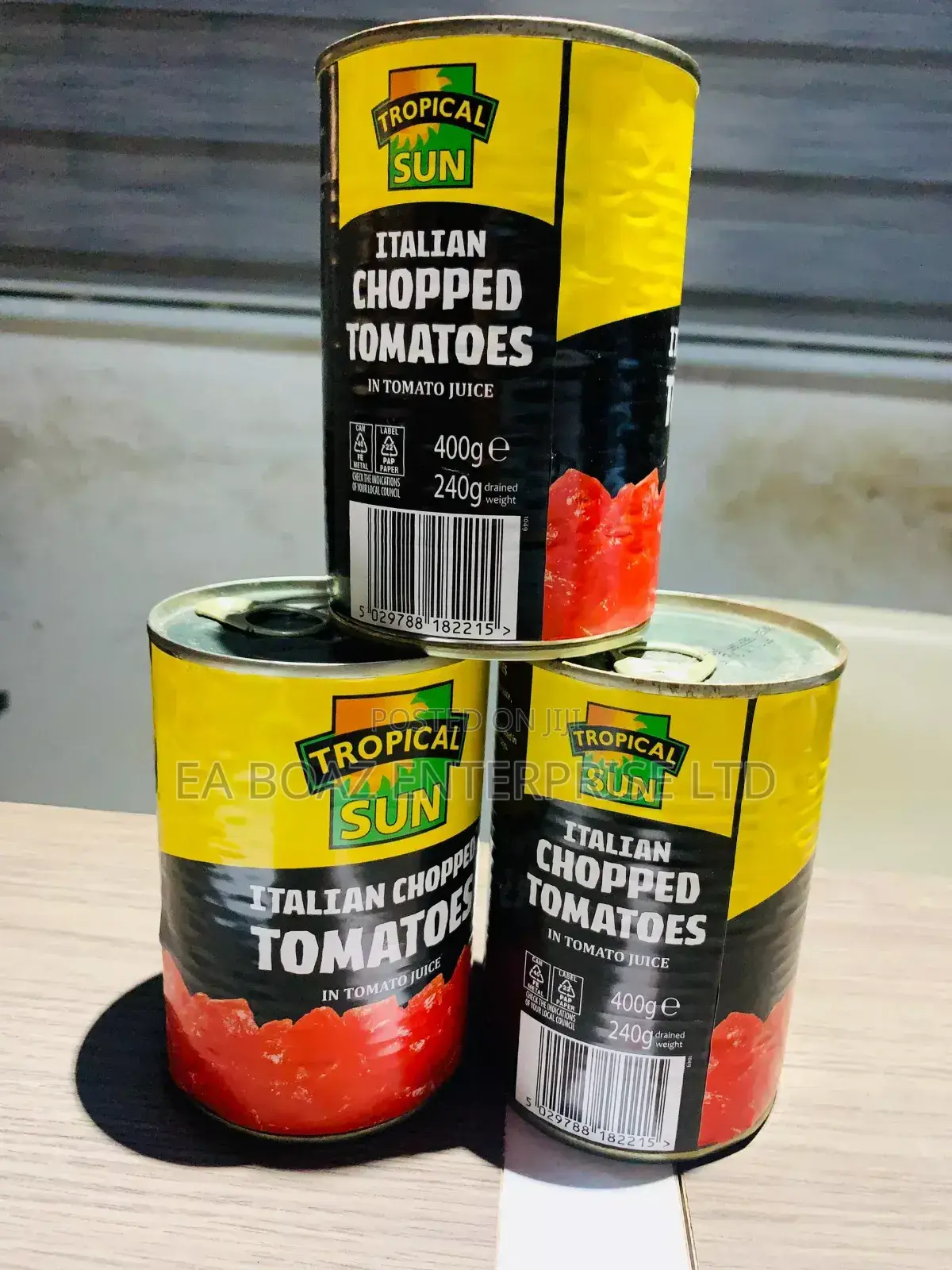 Tropical Sun Chopped Italian Tinned Natural Tomatoes Juice 12pack