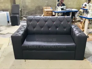 Black Leather 2 Seater