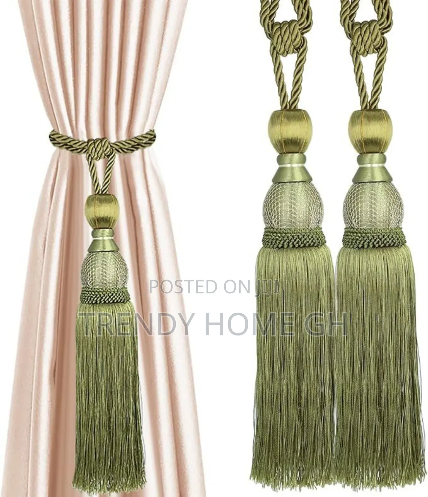 Elegant Curtains Tie-Backs Holdbacks With Tassel Home Office Decor