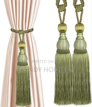 Elegant Curtains Tie-Backs Holdbacks With Tassel Home Office Decor