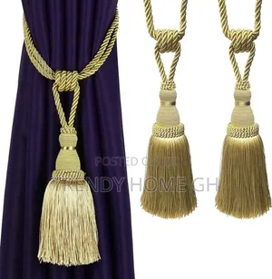 Elegant Curtains Tie-Backs Holdbacks With Tassel Home Office Decor