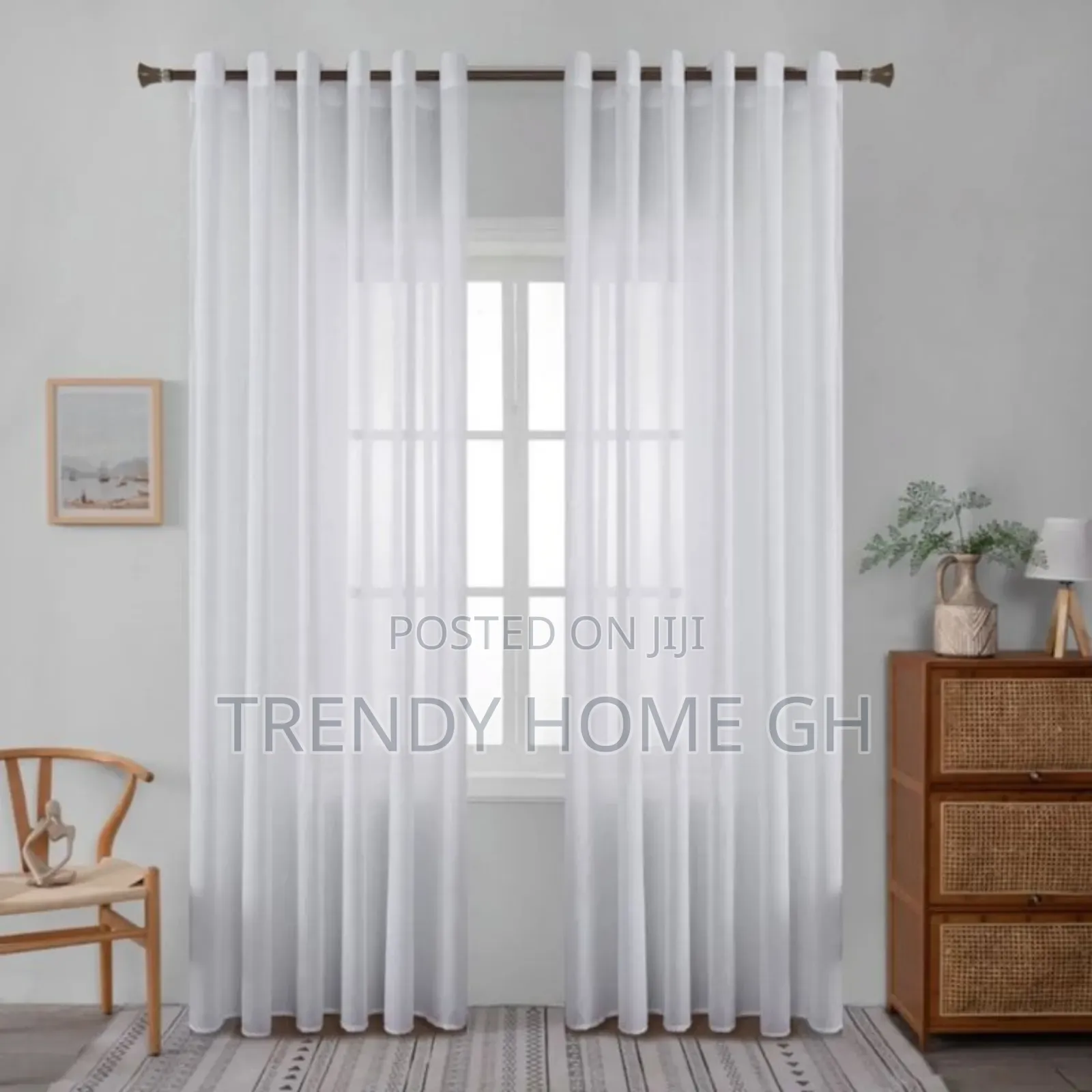 Elegant White Voile Curtains Light Airy Window Drapes