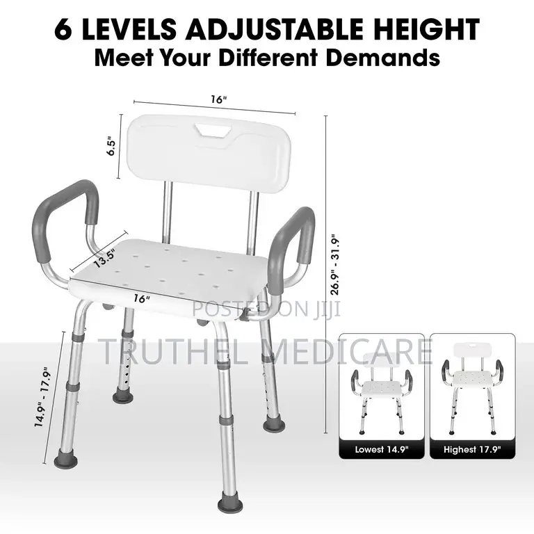 Bathroom Shower Seat - With Backrest/Armrest