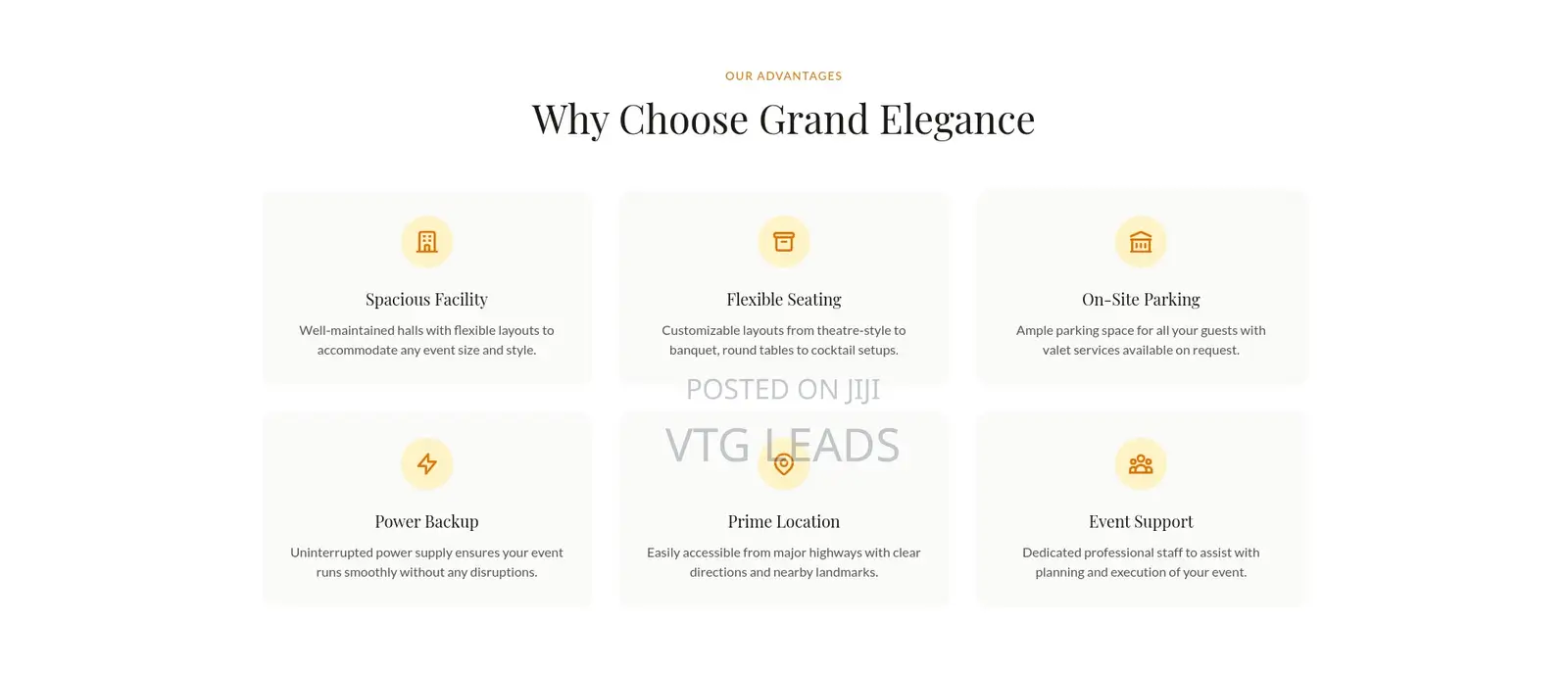 Event Venue Website - Call and Whatsapp Optimized (Ready to Use)–