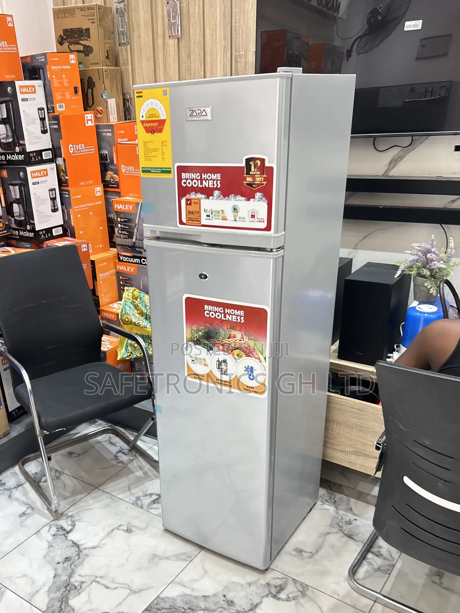 Reliable Fast Top Mount 166 Liters Grey 2 Doors Zara-24tmf Fridge
