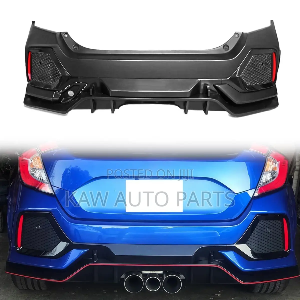 2017,2018,2019,2020,2021 Back or Rear Bumper for Honda Civic Hatchback