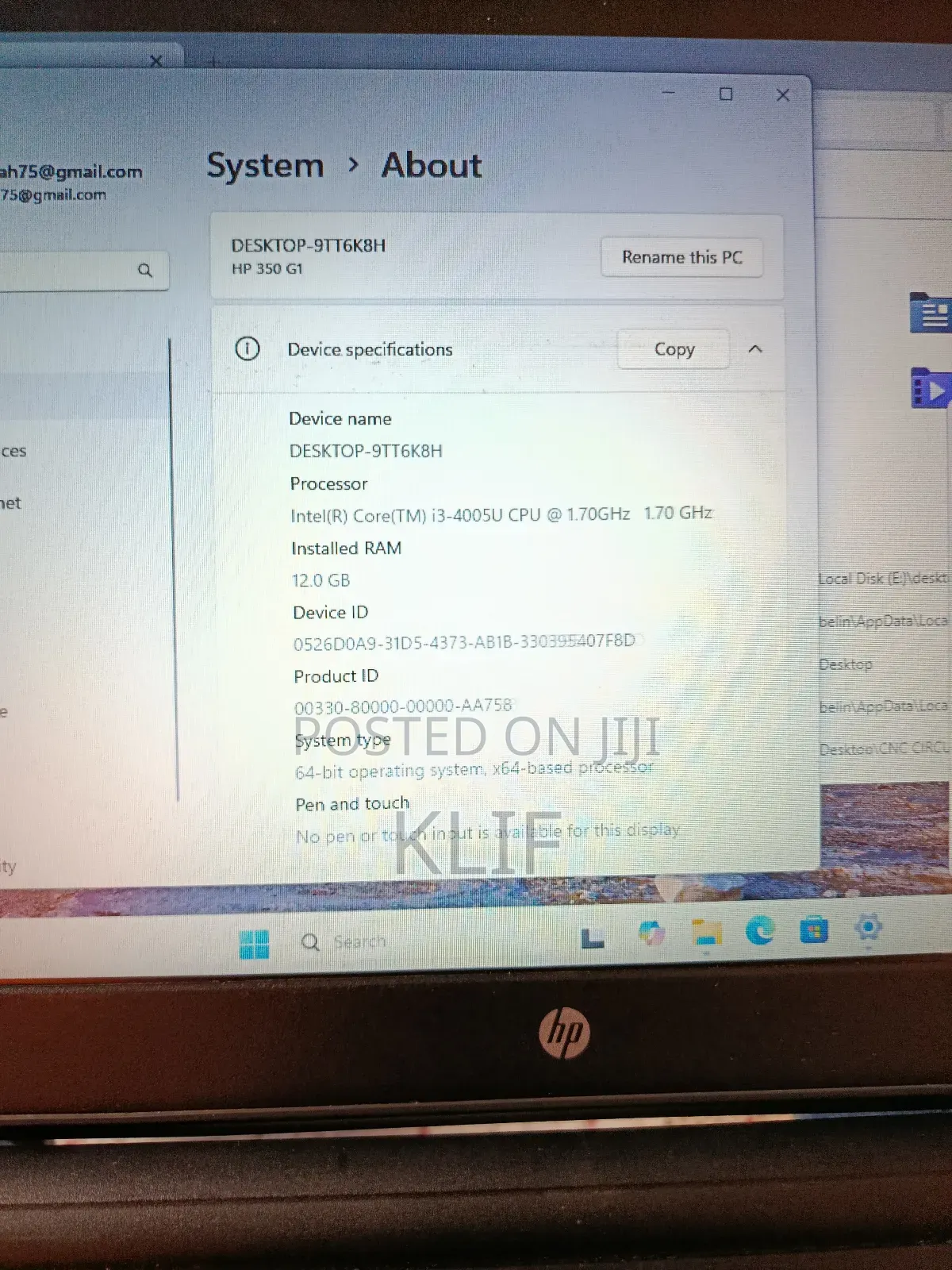 Laptop HP 350 G2 12GB Intel Core I3 HDD 320GB