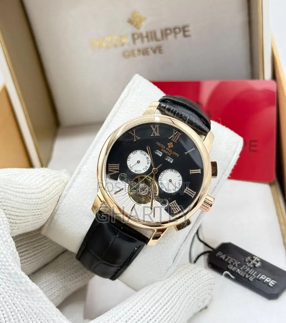 Luxury Automatic Patek Philippe Men’S Watch With Leather Strap