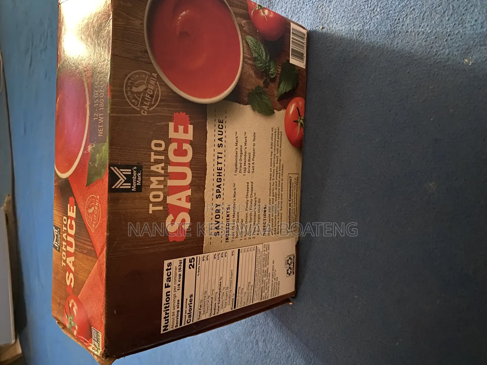 Members Mark Tomato Sauce From Usa