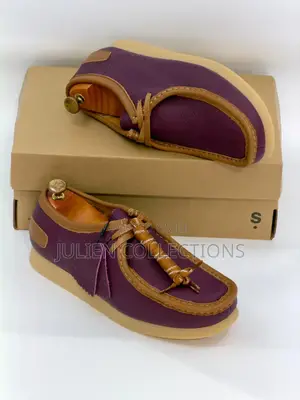 Original Clarks Leather White Purple and Brown