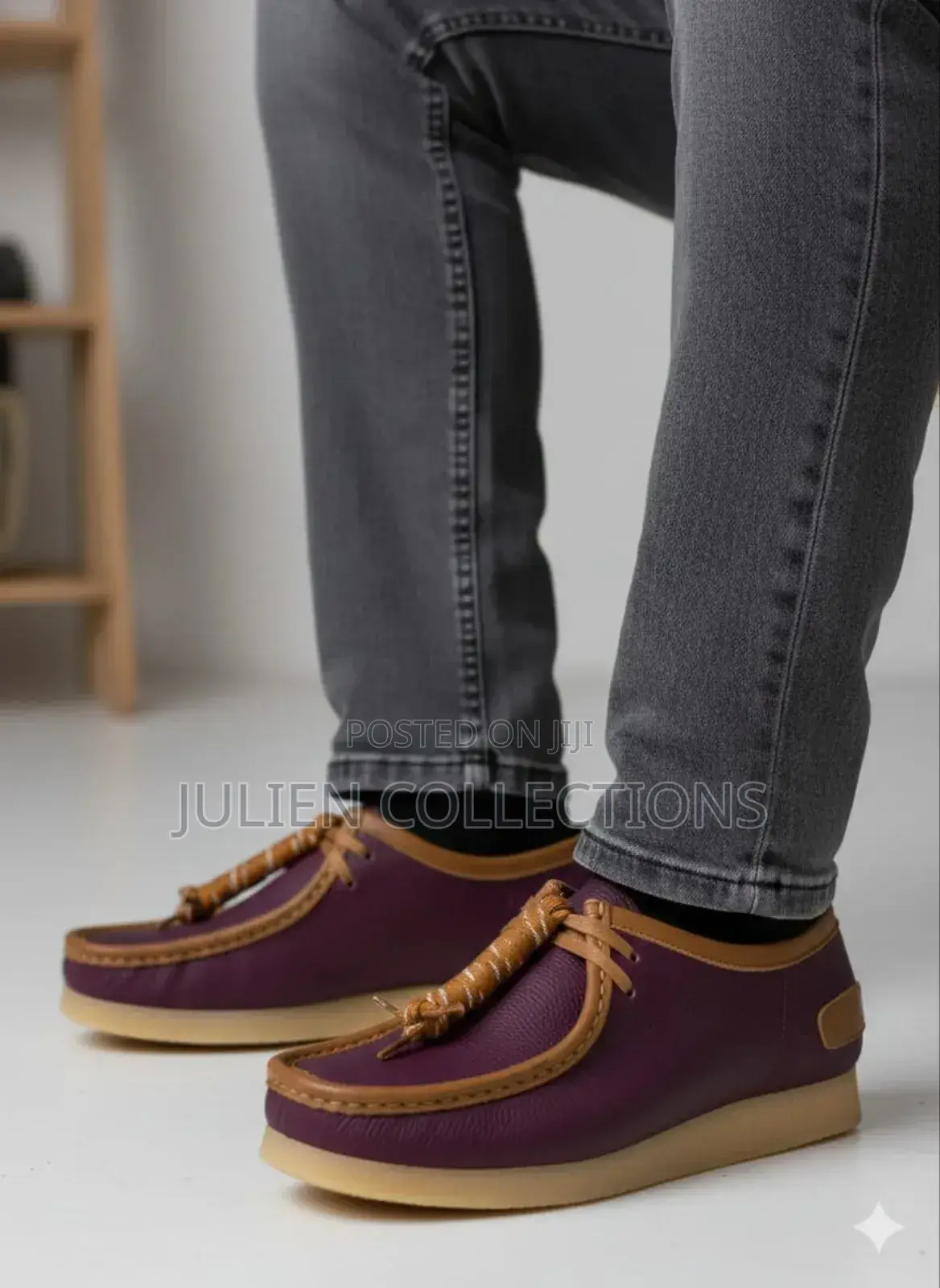 Original Clarks Leather White Purple and Brown