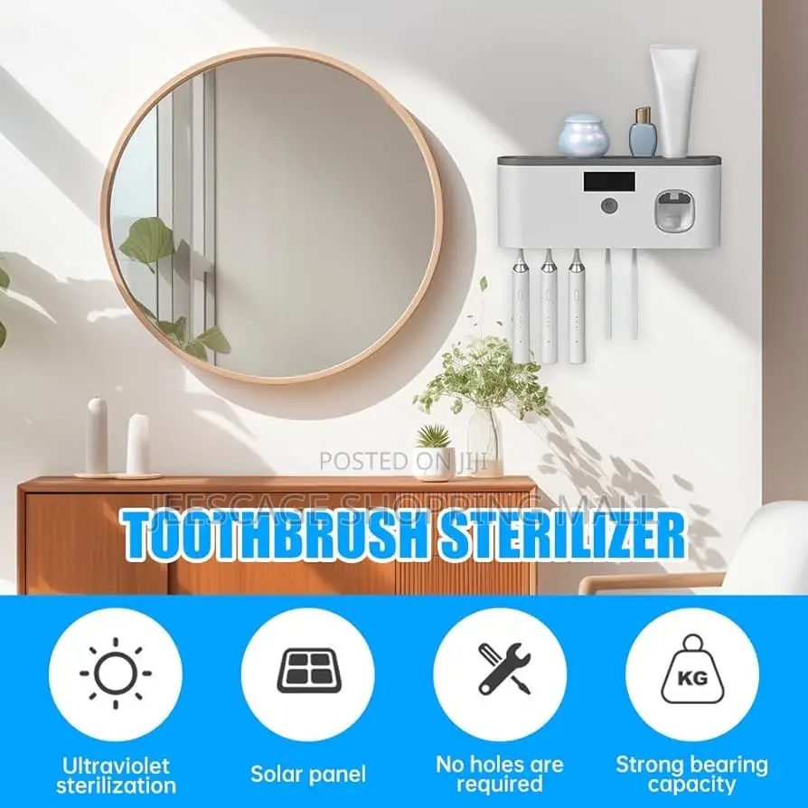 Smart Wall-Mounted Toothbrush Sanitizer With 5 Slots
