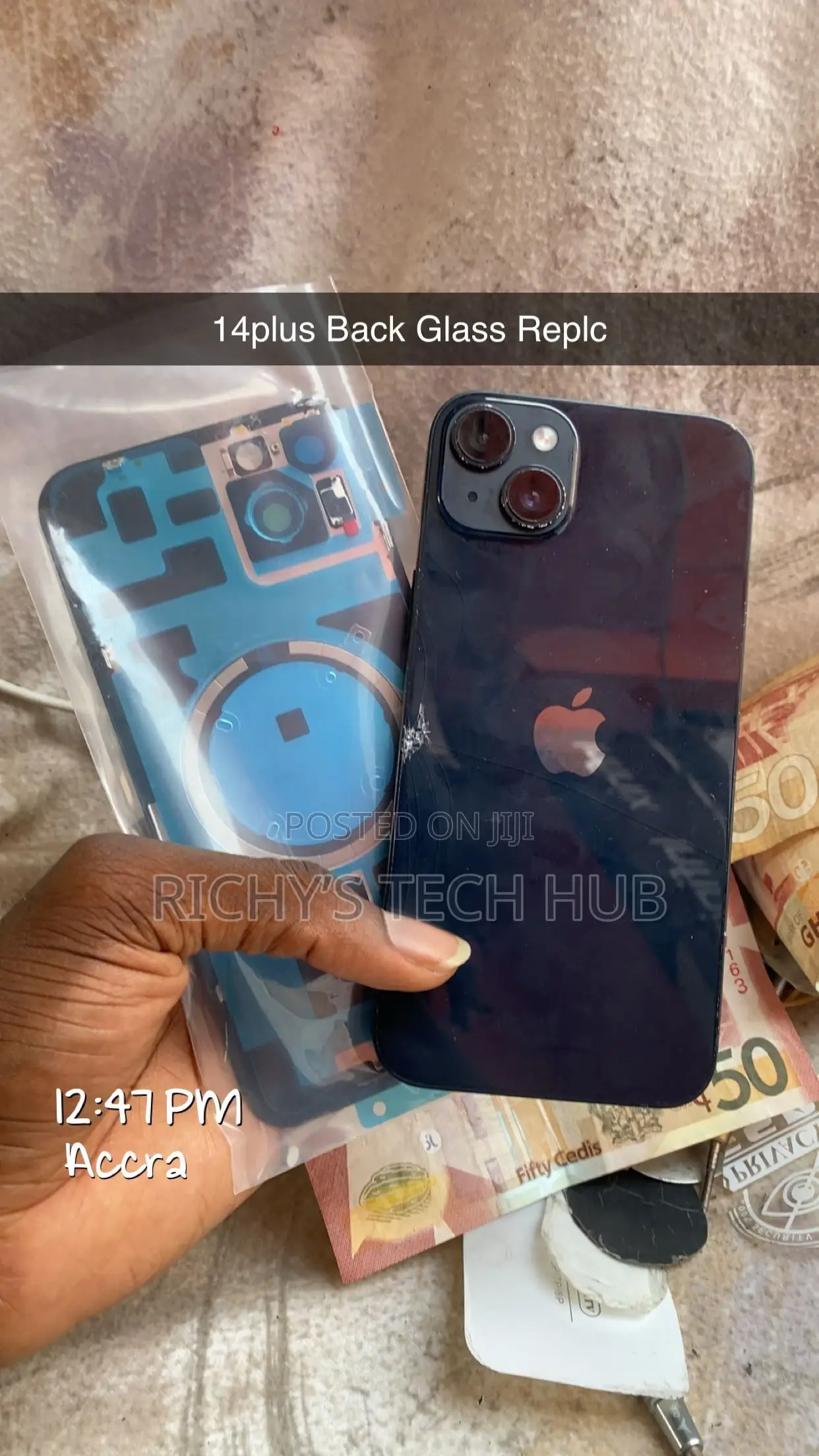 iPhone Back Glass for 12 13 14 15 16 17 Pro Max Replacement Repair Fix