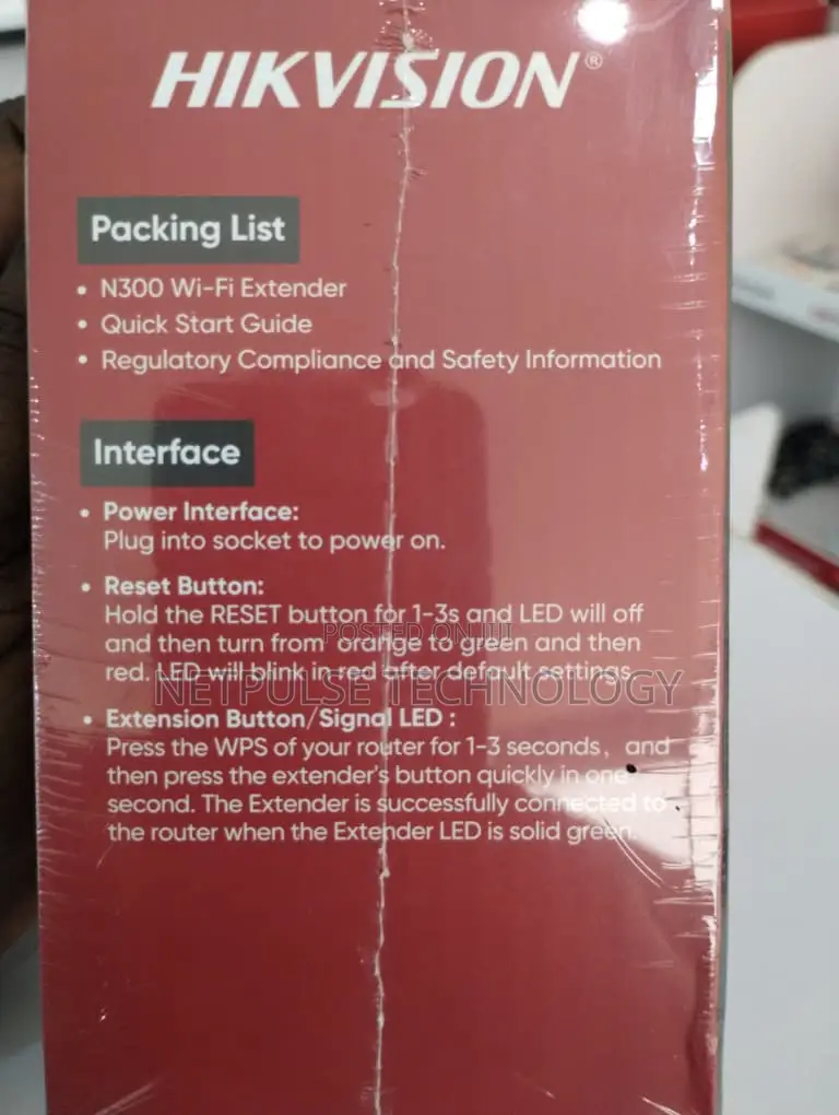 Hikvision N300 Wi-Fi Extender Ds-3wre3n