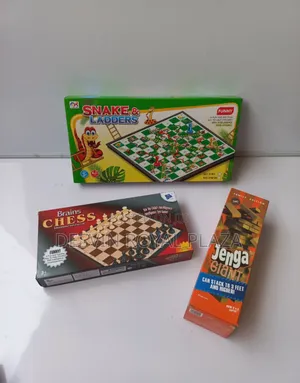 Jenga + Snake and Ladders + Chess Game