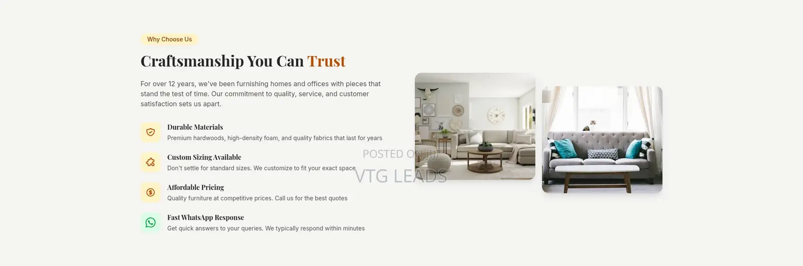 Ready-made Furniture Store Website (Call And Whatsapp Only)