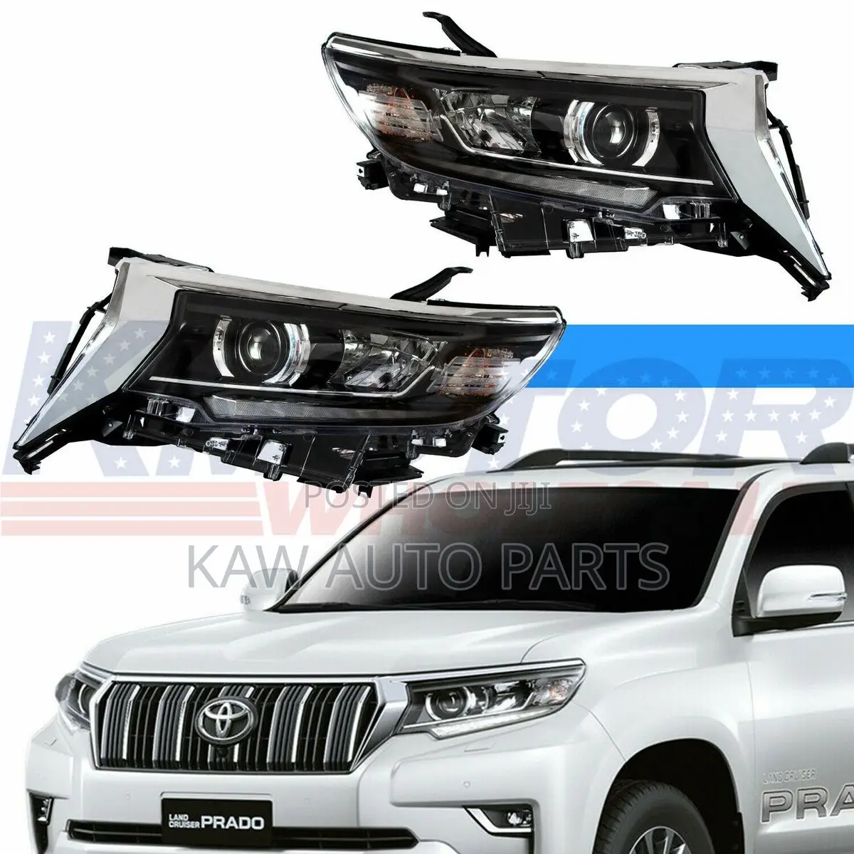 2016,2017,2018,2019,2020, Headlights for Toyota Land Cruiser Prado.