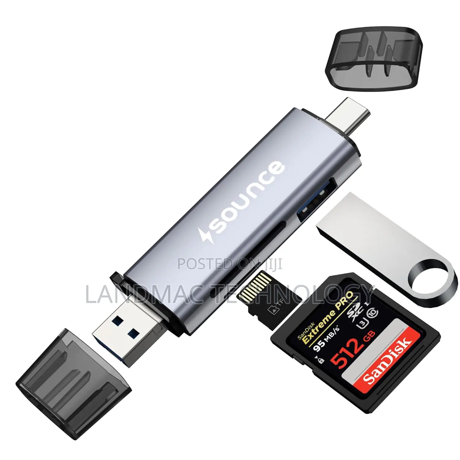 6 In1 Usb3.0 Type-C Otg Sd/Tf/U Aluminum Multi-Function