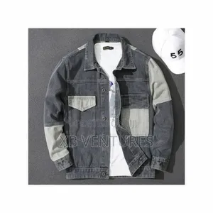 Men's Casual Button Down Denim Jacket Classic Jean Coat - Grey
