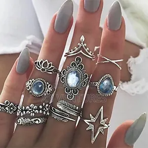 Ring Set for Women – Boho Rhinestone Jewelry