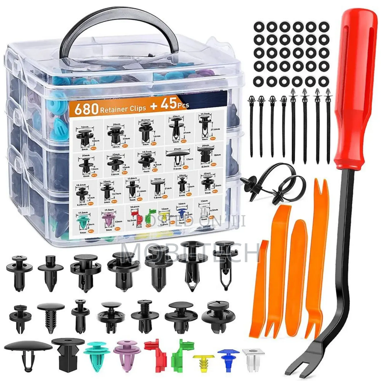 680-Piece Automotive Retainer Clip and Fastener Assortment Kit