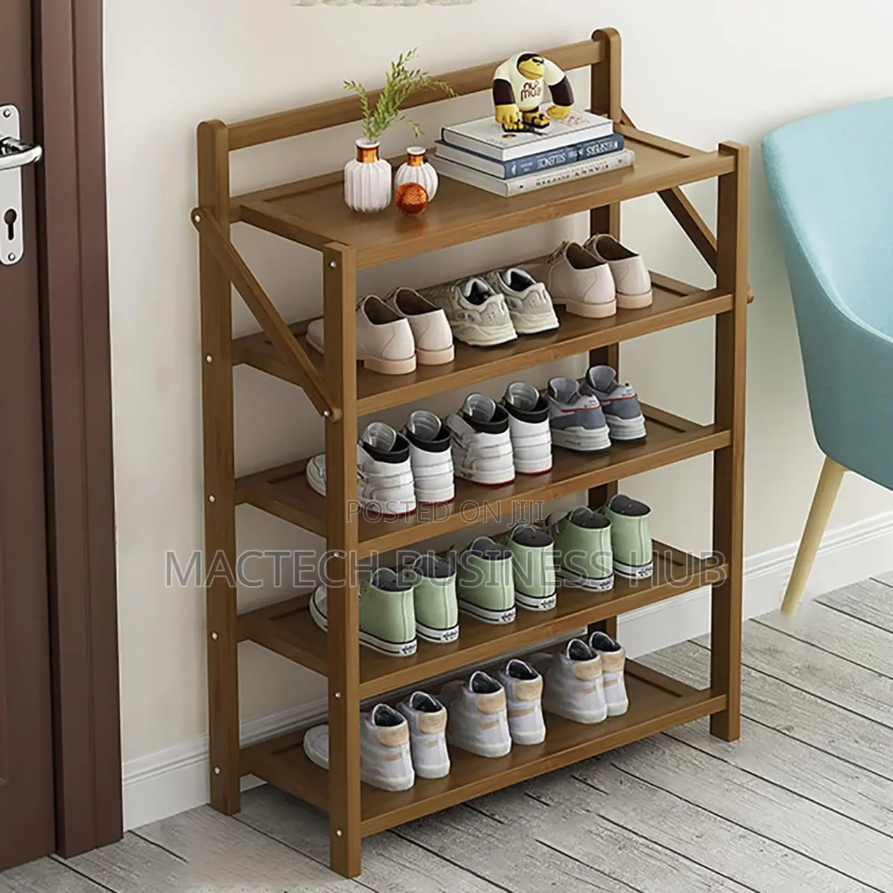 Wooden Bamboo Shoe Rack-6 Steps
