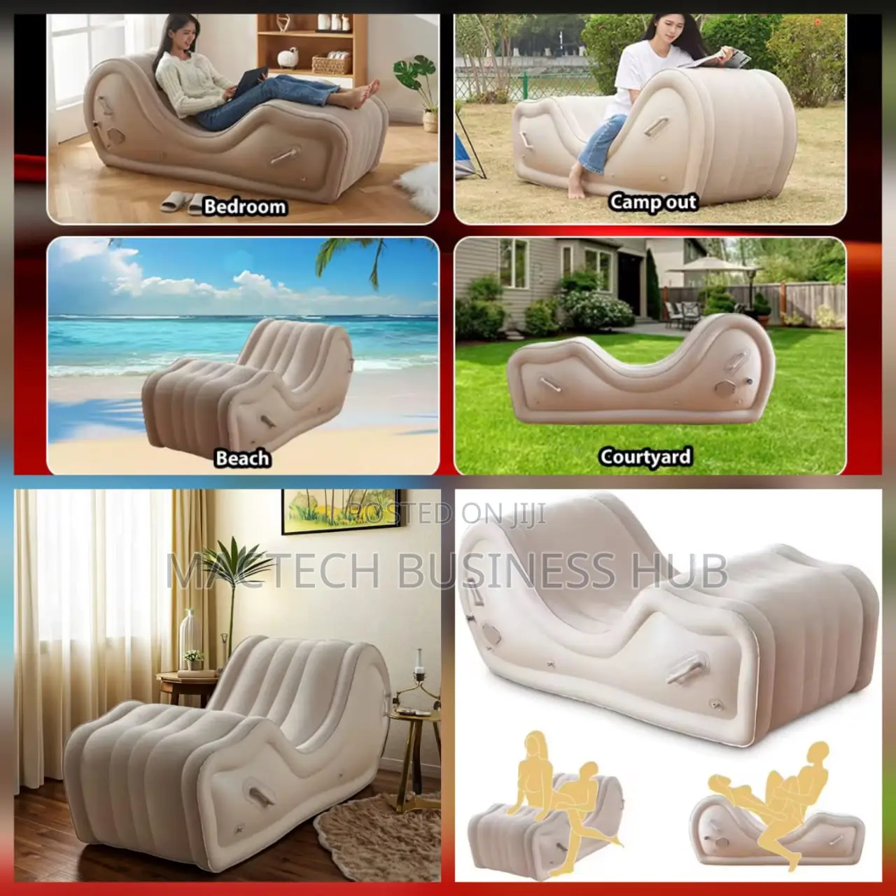 Inflatable Ergonomic S-Curve Lounge Chair