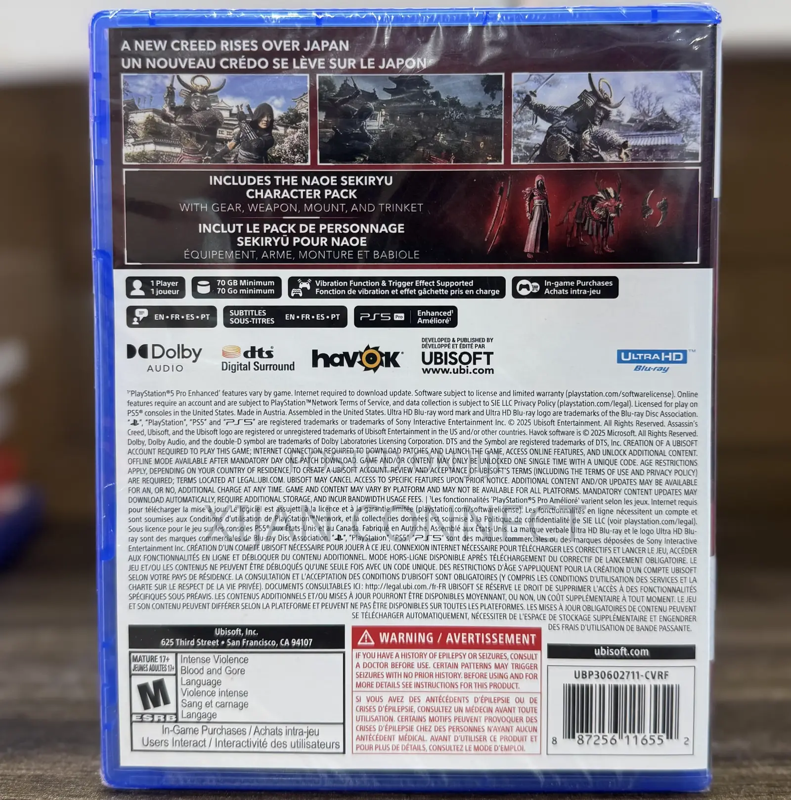 Assassin's Creed Shadows Disc for Ps5