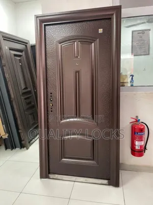 Quality Locks Outside Open Metal Door
