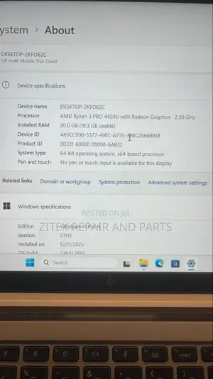 New Laptop HP EliteBook 845 G7 20GB AMD Ryzen 3 SSD 1T