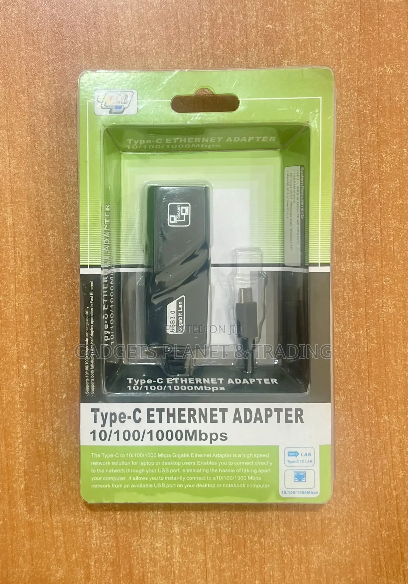 Type-C Male to Rj45 Gigabit Cable Ethernet Adapter