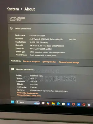 Laptop Lenovo IdeaPad 1 16GB AMD Ryzen 7 SSHD (Hybrid) 500GB