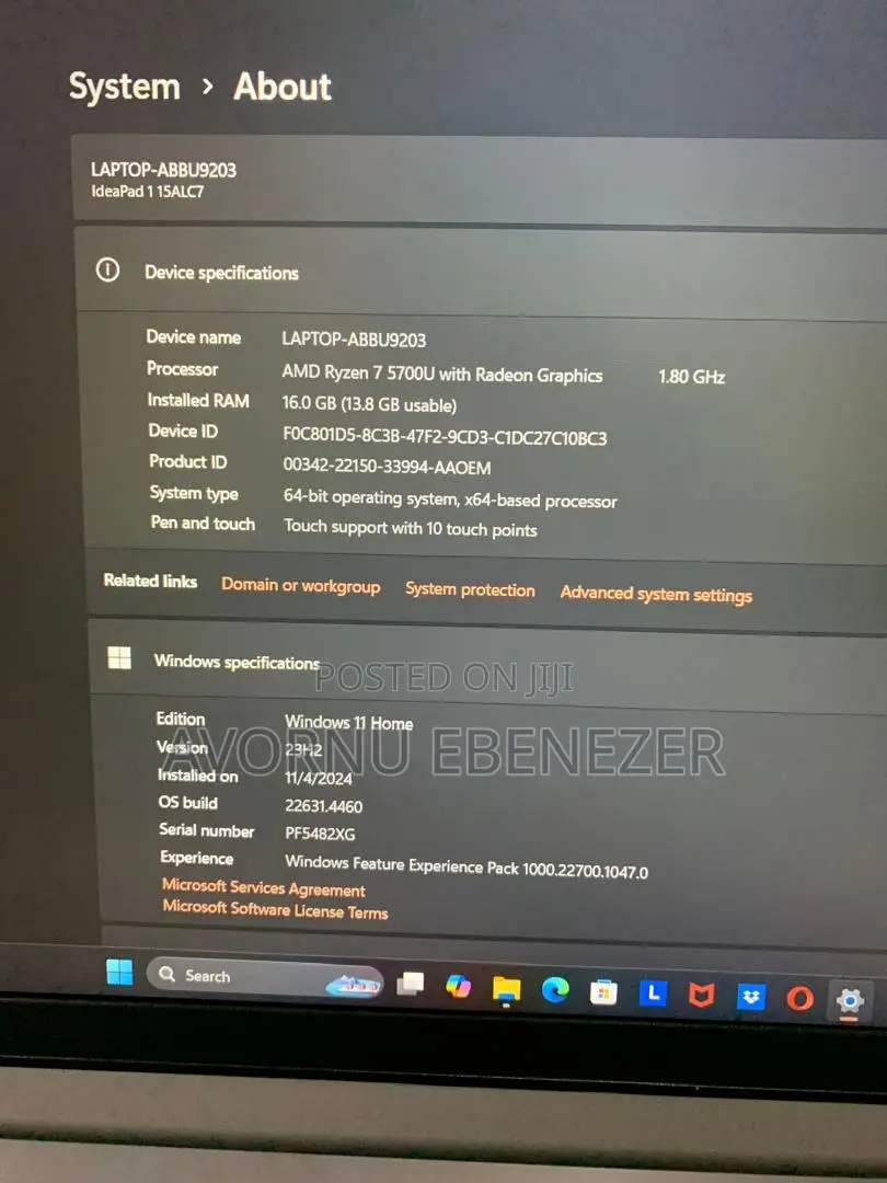 Laptop Lenovo IdeaPad 1 16GB AMD Ryzen 7 SSHD (Hybrid) 500GB