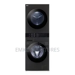 Lg Wt1310yj 13/10kg Washtower With Centre Control, Black Steel Color