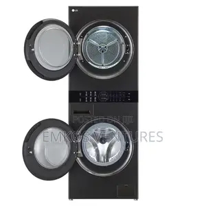 Lg Wt1310yj 13/10kg Washtower With Centre Control, Black Steel Color