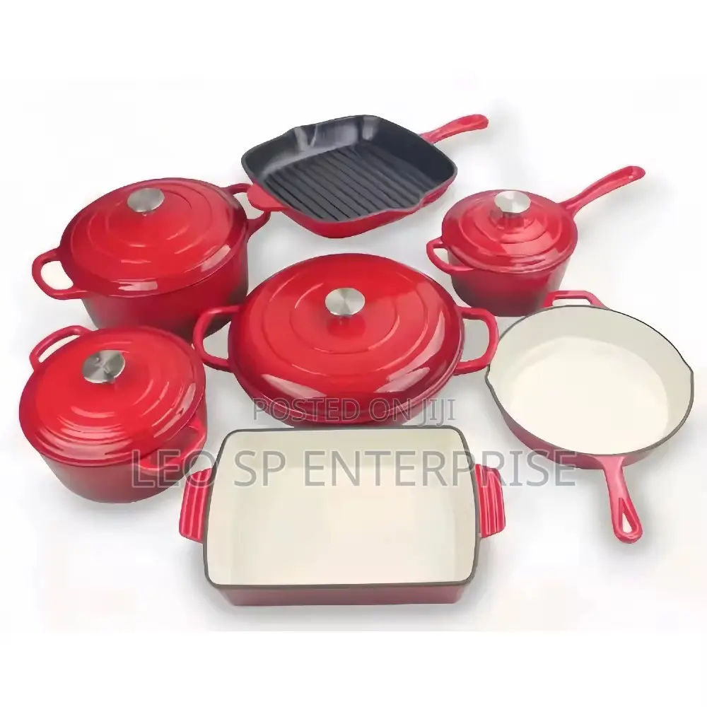 11 Pieces Durable Cast Iron Cookware