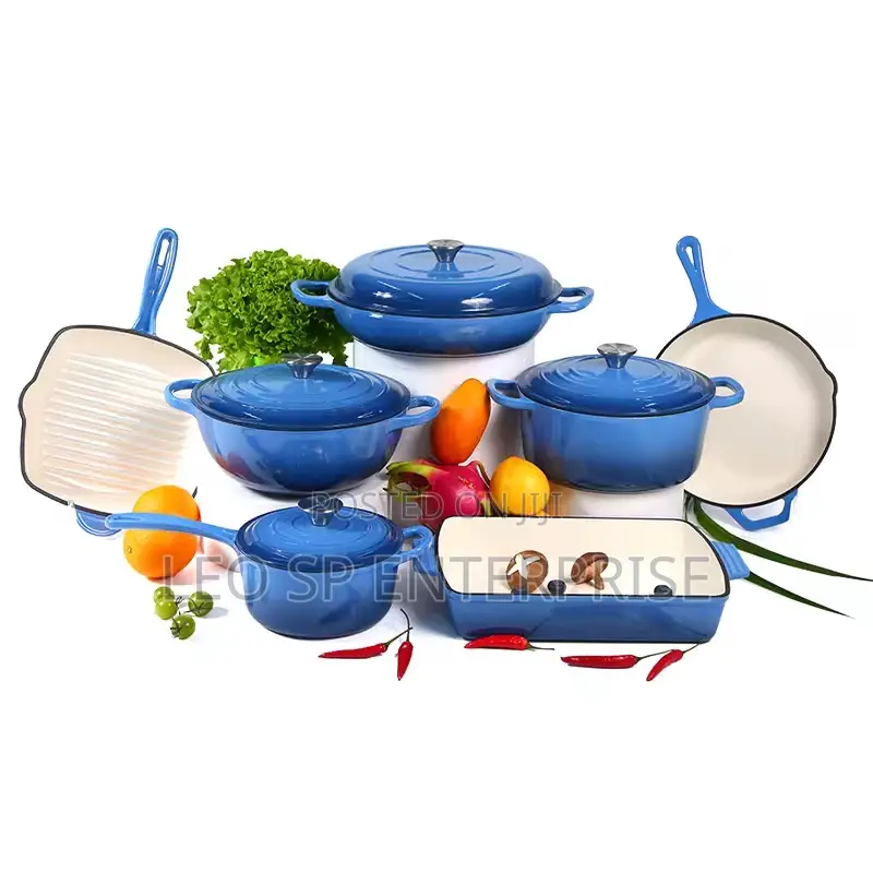 11 Pieces Durable Cast Iron Cookware