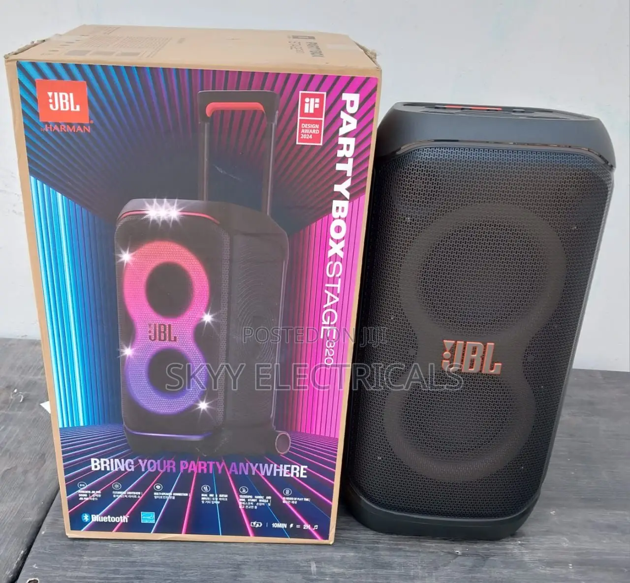 Jbl Partybox Stage 320 240w Wireless Party Speaker (Black)