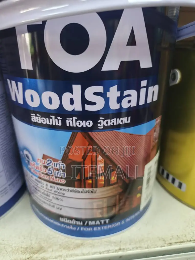 Toa Woodstain Paint in a Matt Finish.