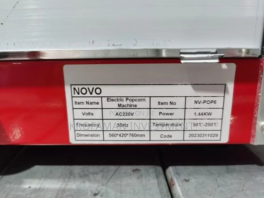 Novo Electric Popcorn Machine