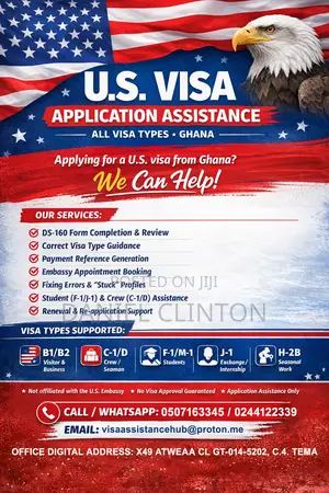 U.S. Visa Application Assistance (Ds-160, Appointment Booking) - Accra