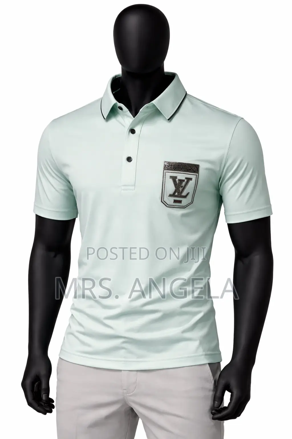 Mint Green Signature Patch Polo Shirt