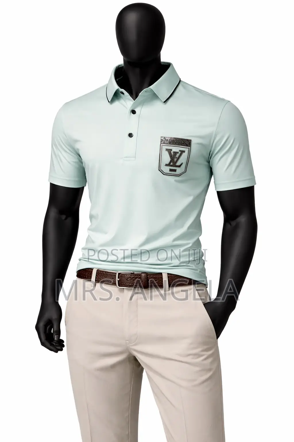 Mint Green Signature Patch Polo Shirt