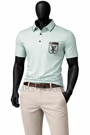 Mint Green Signature Patch Polo Shirt