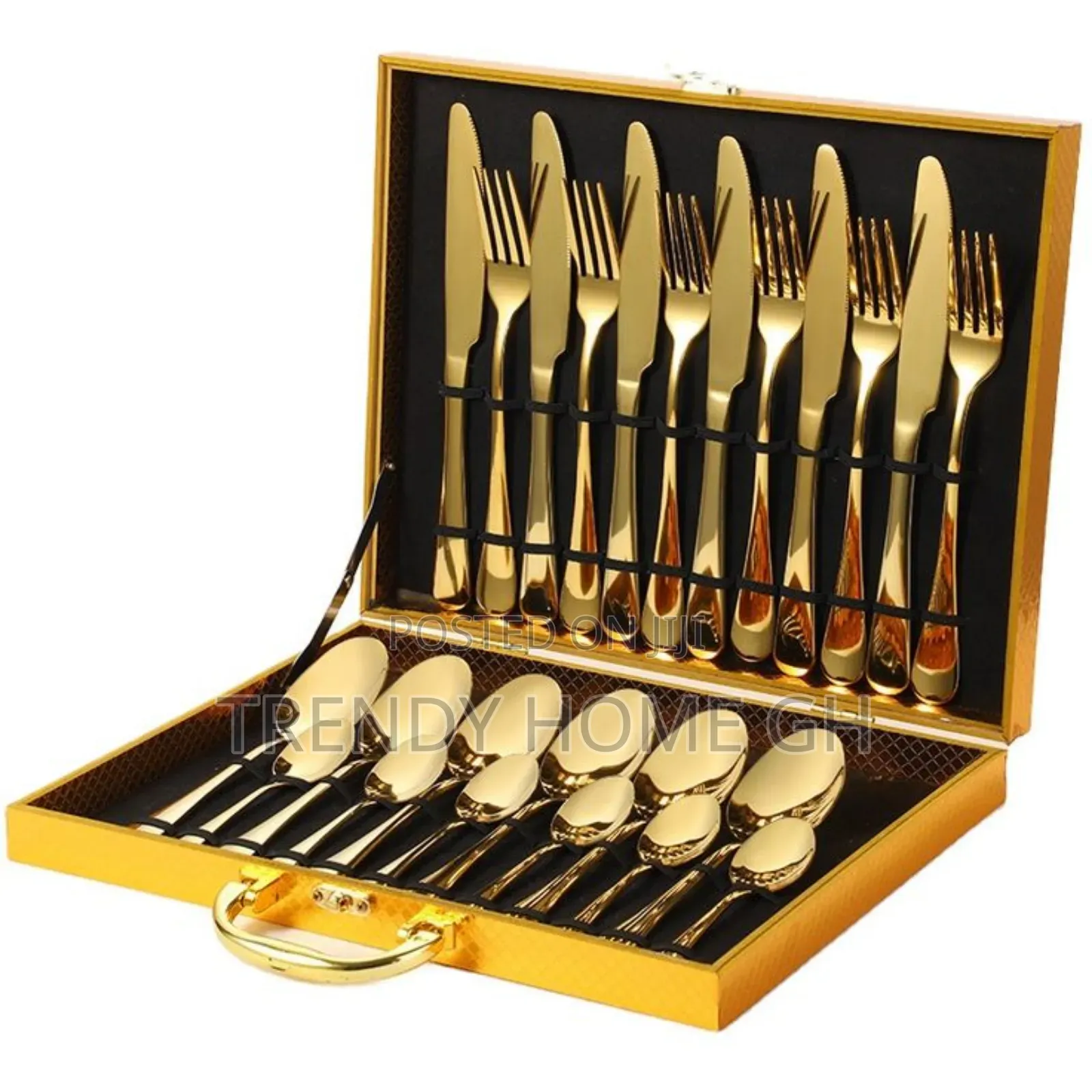 24-Piece Gold Cutlery Set Luxury Stainless Steel Tableware