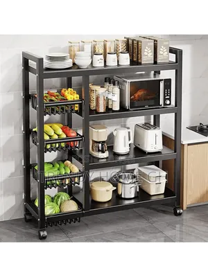 4-Tier Multifunctional Storage Rack Strong Space-Saving Organizer