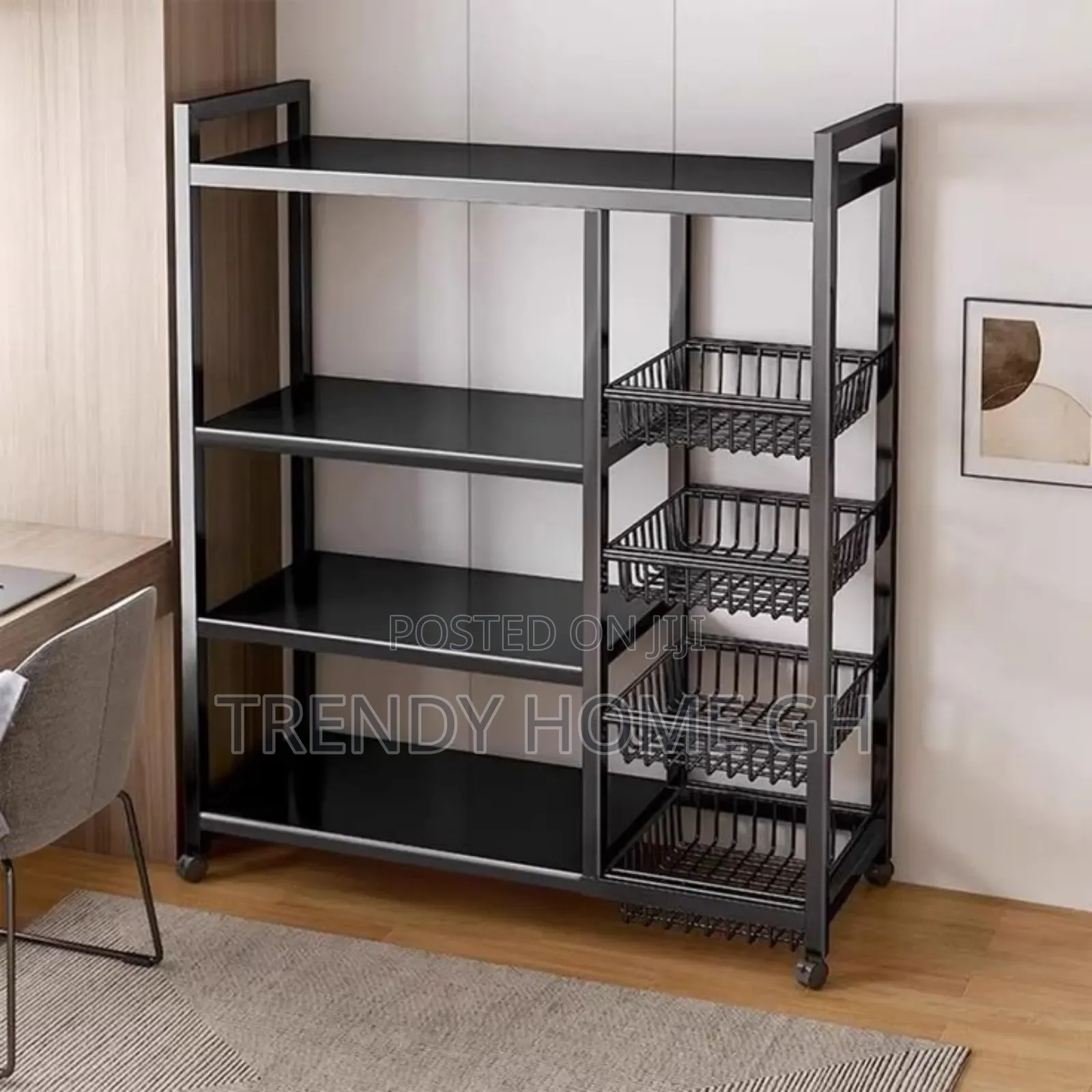 4-Tier Multifunctional Storage Rack Strong Space-Saving Organizer