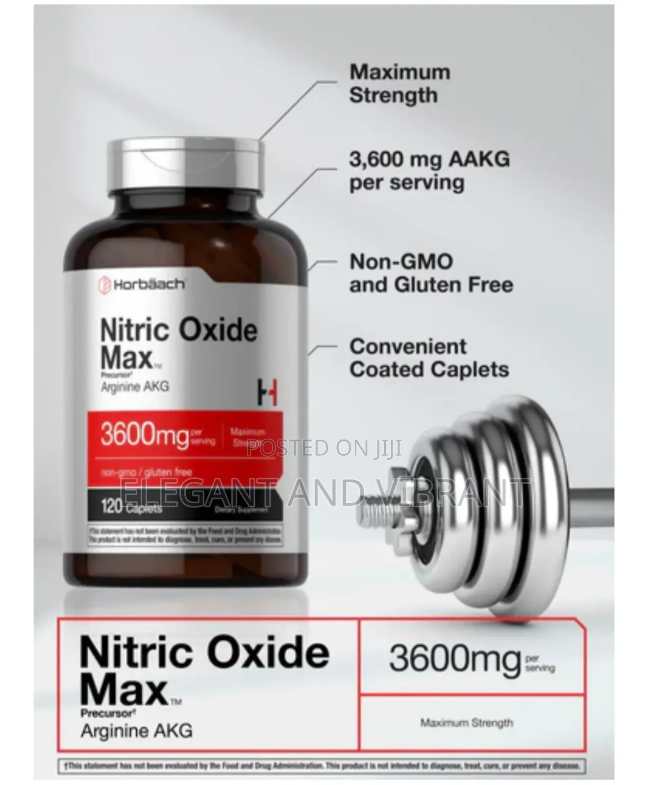 Nitric Oxide Max Precursor Arginine Akg  3600mg
