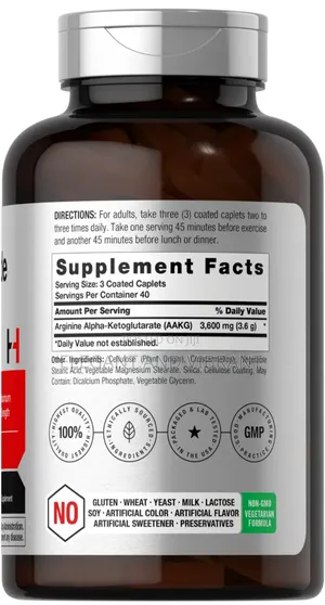 Nitric Oxide Max Precursor Arginine Akg  3600mg