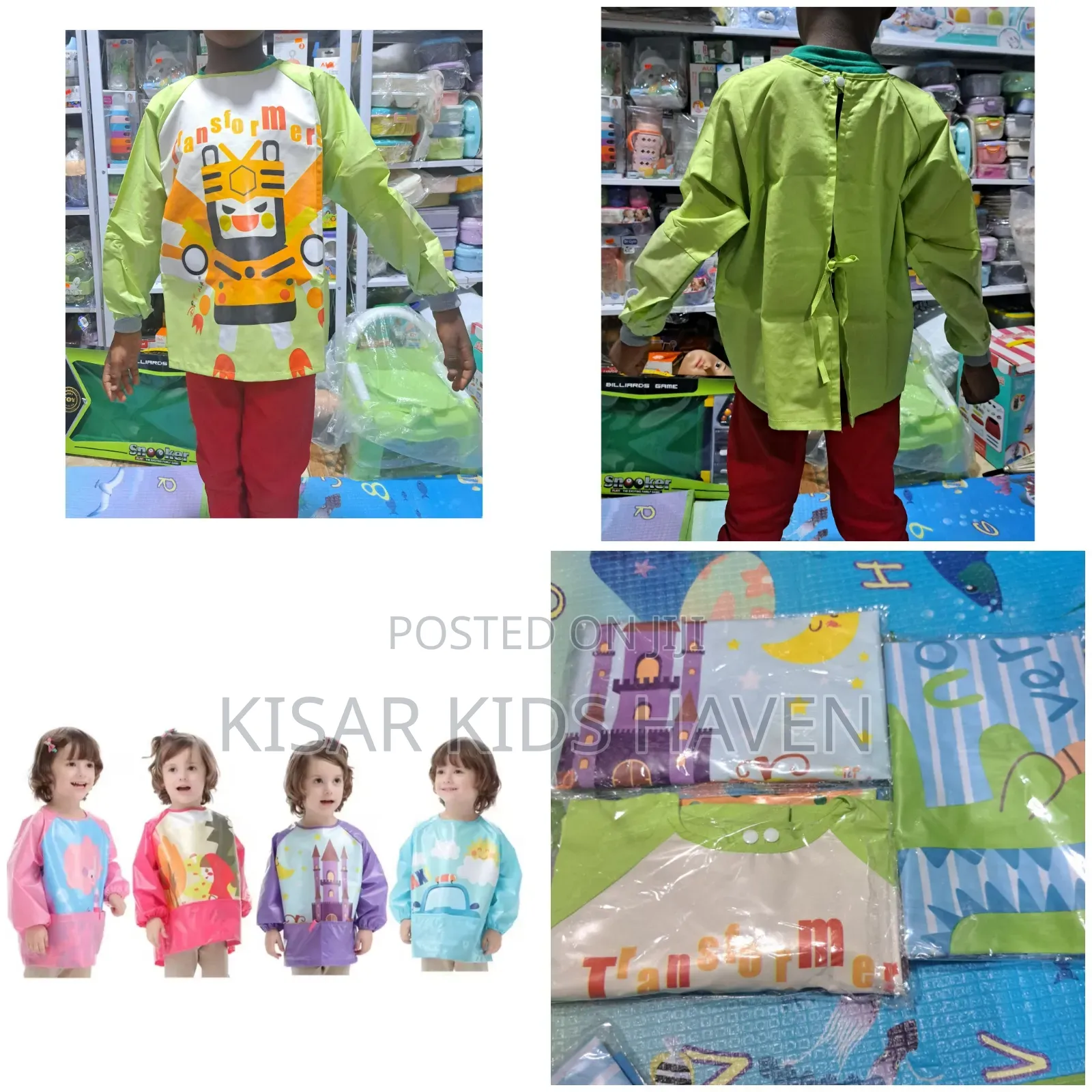 Long Sleeve Bib / Apron for Kids 2 to 6years